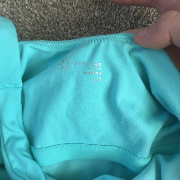 Aerie Offline Sports Bra Tank Longline Low-Key Bra in Teal Blue Large Align Tank - Picture 2 of 5